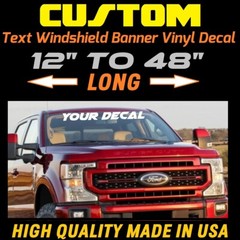 CUSTOM VINYL WINDSHIELD BANNER Lettering Decal Name Sticker Window Tattoo car