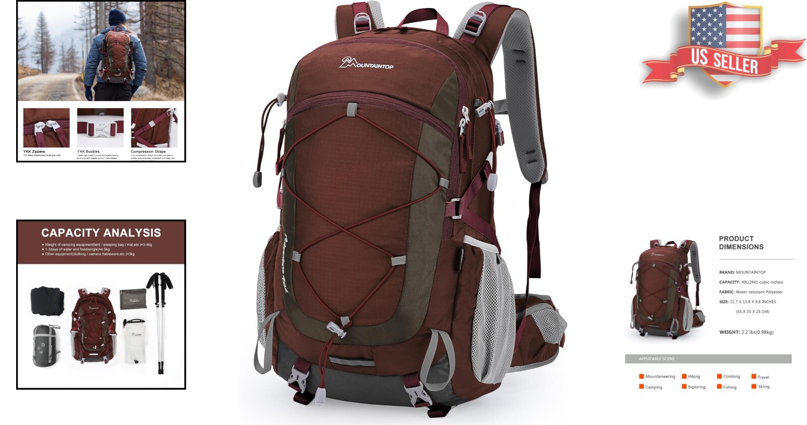 Versatile 40L Camping Backpack with Hydration Compatibility - Outdoor Essentials 2