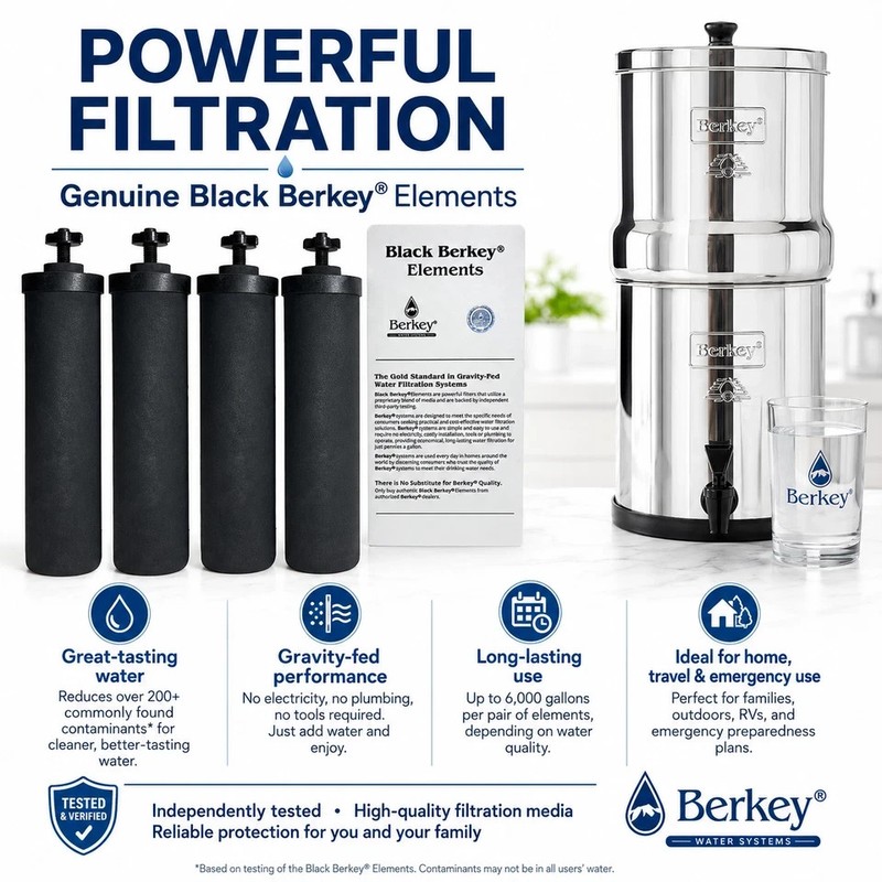 Berkey Authentic Black BB9-2 Water replacement Filters For Berkey 4 PACK gallery