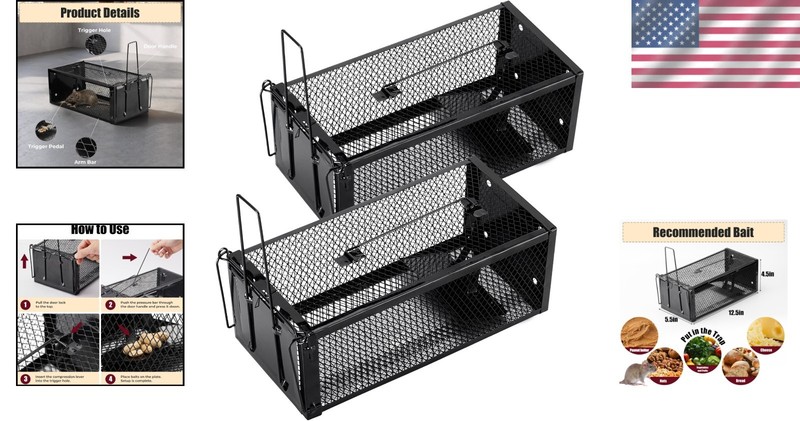 Pet-Safe 2-Pack Live Capture Mouse Traps 12.5"x5.5"x4.5" for Indoor/Outdoor Use gallery