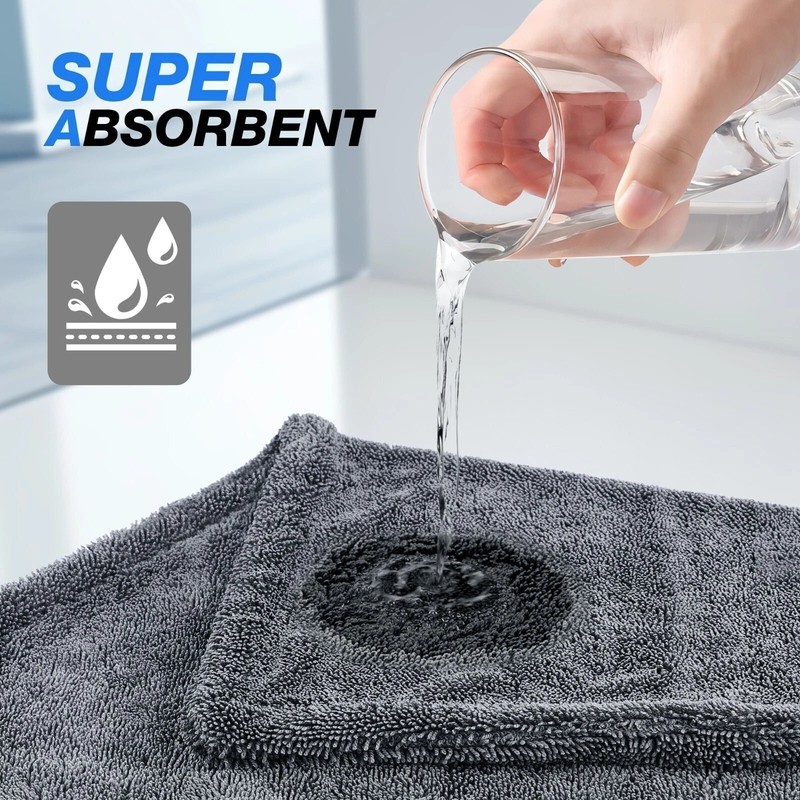 Super Absorbent Microfiber Car Drying Towel Twisted Loop 24'' x 36" 1500GSM gallery