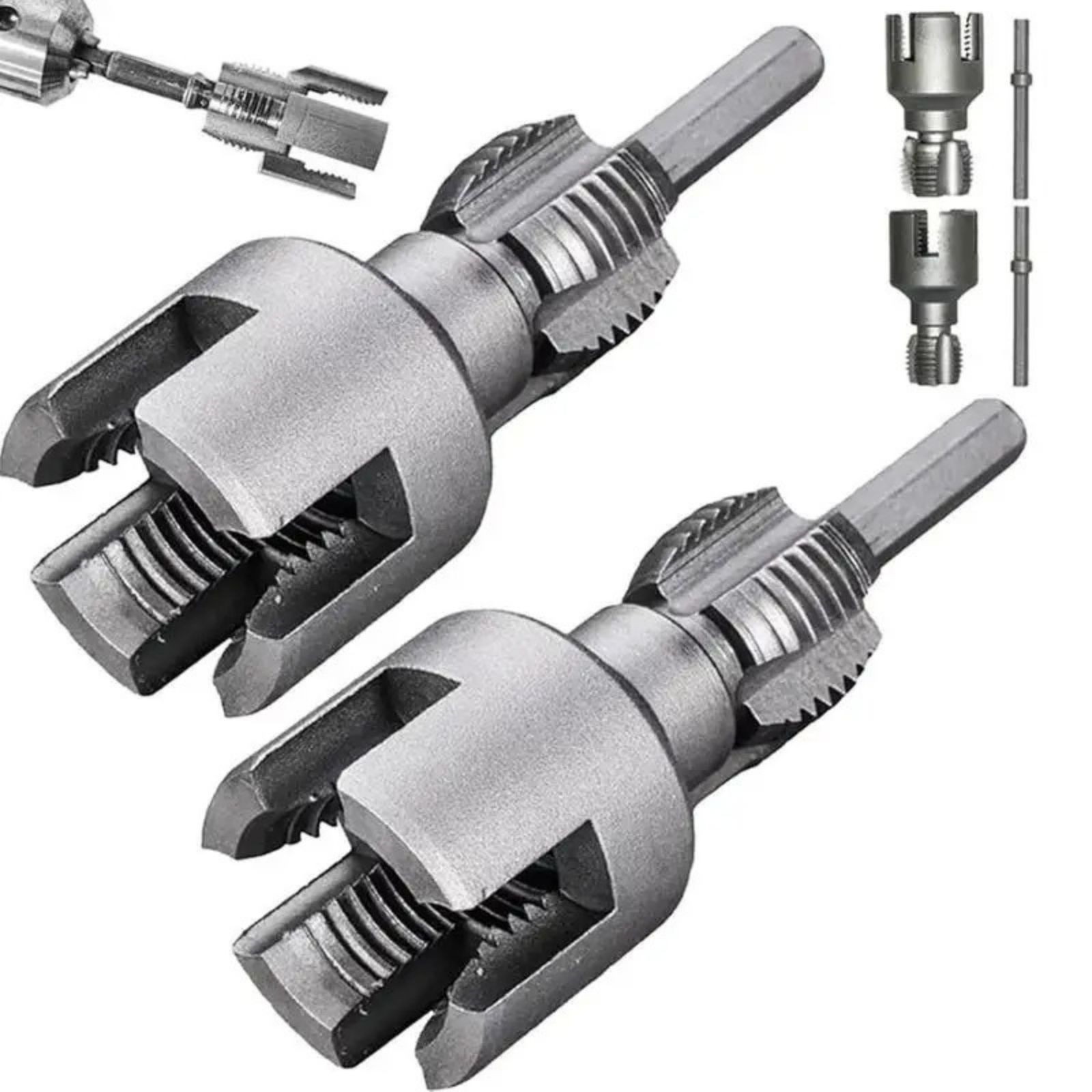 PVC Pipe Threading Tool 1/2" 3/4" Internal External Water Pipe Drill Attachment gallery