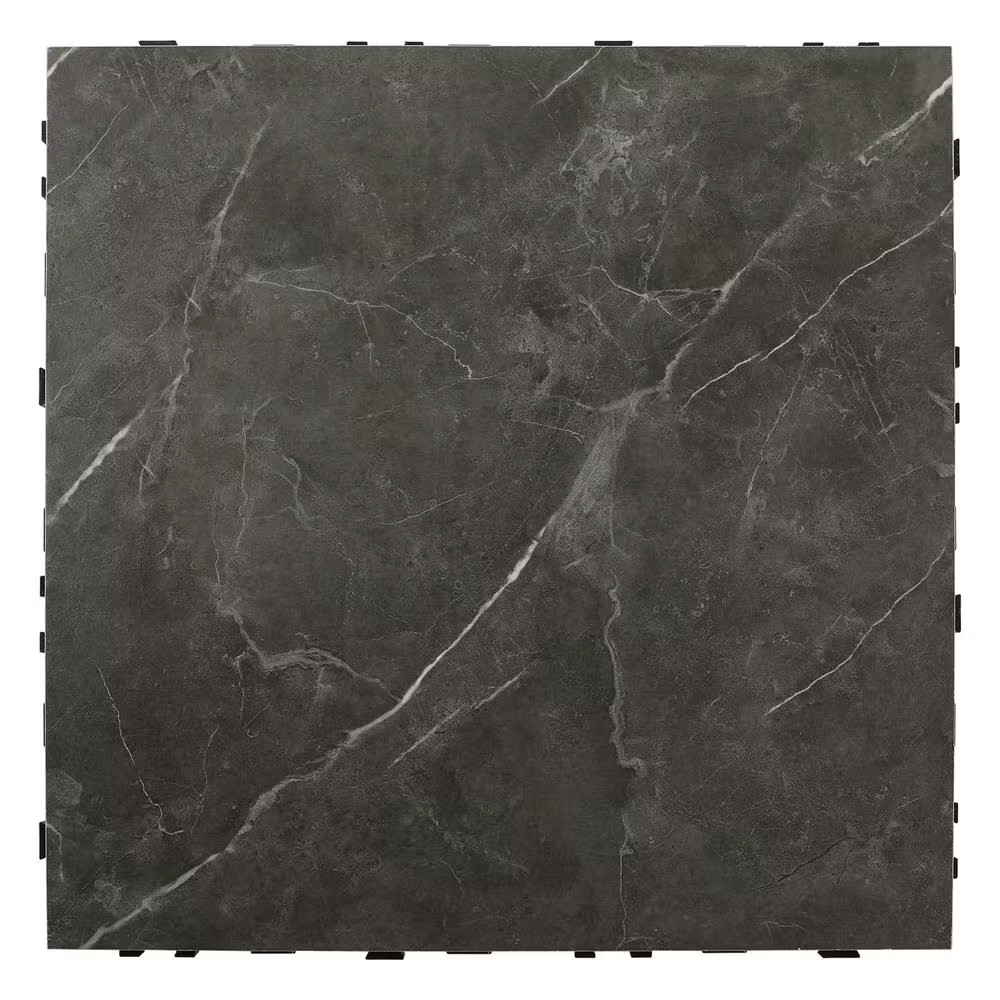 12 In. X 12 In. Outdoor Ceramic Quick Deck Tiles (5-Pieces per Box) Bari in Dark gallery