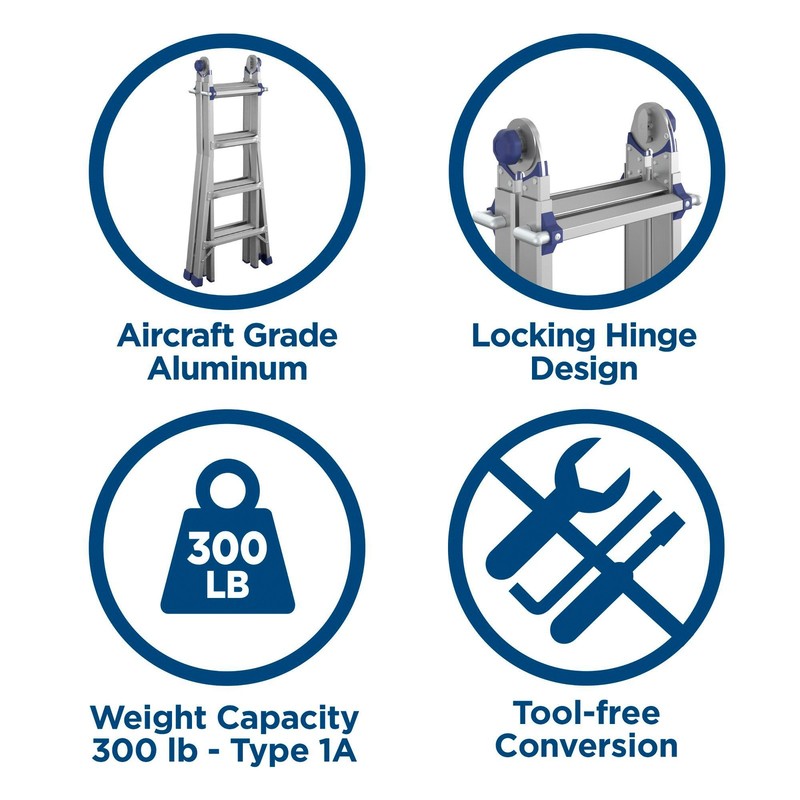 Cosco Articulating Multi-Position Ladder, 18ft., Model# 20918T1ASN gallery