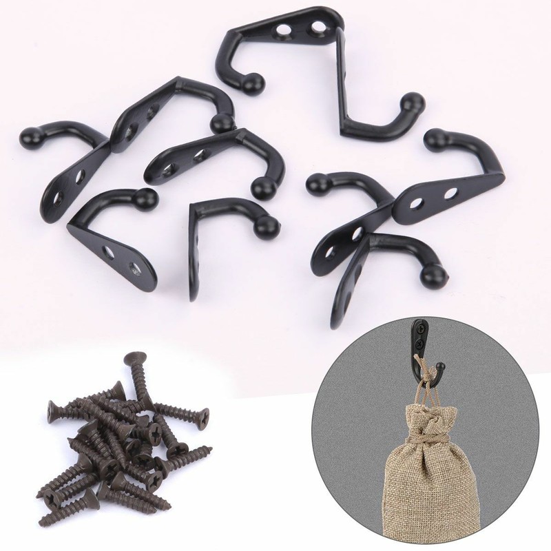 20 Pack Wall Mounted Hook Single Robe Coat Holder Key Hanger w/40 Pieces Screws gallery