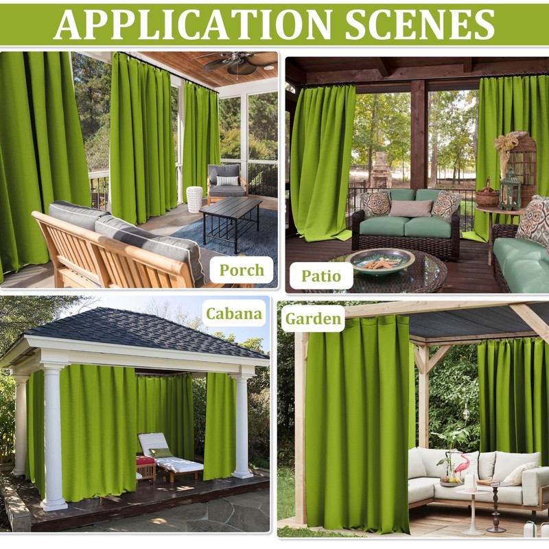 Universal Replacement Privacy Curtains for 12'×14' Gazebo, Waterproof 4-Panels w gallery