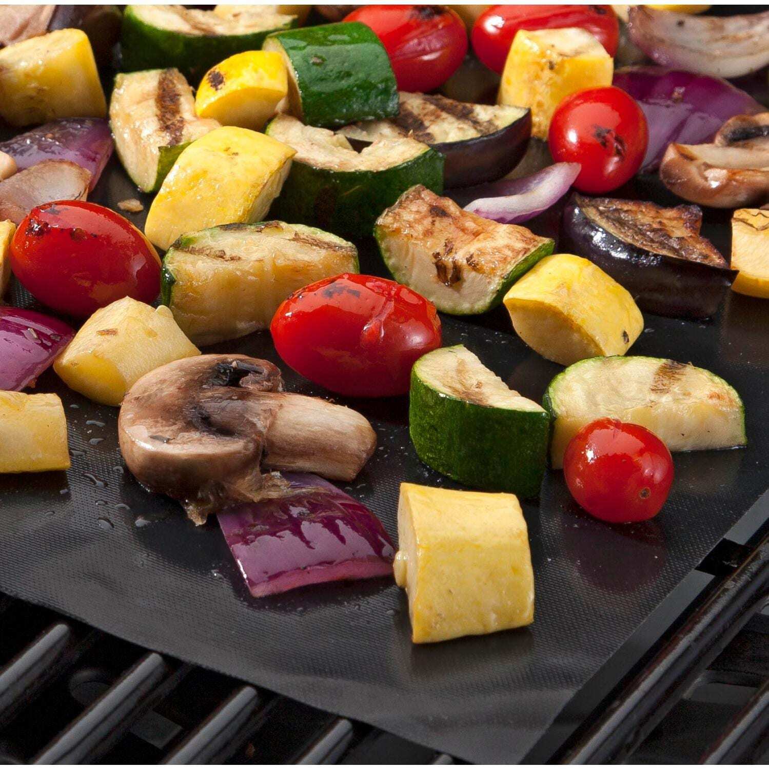 BBQ Grill Mat & Nonstick Oven Liner - Set of 2 Heavy Duty Cooking Mats Reusable gallery
