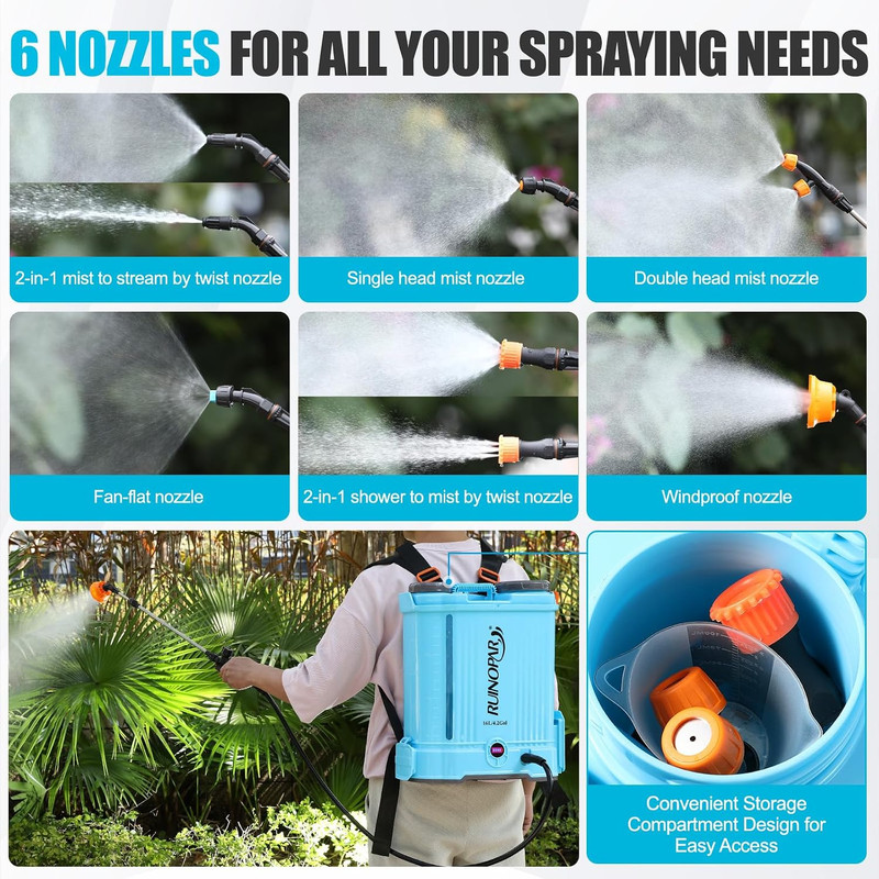 4 Gallon Battery Powered Backpack Sprayer with Auto-Mixing, Dual 21V 2.6Ah Batte gallery