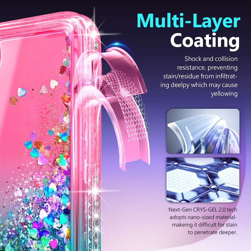For iPhone SE / 5s / 5 Case Liquid Glitter Bling Phone Cover w/ Tempered Glass gallery