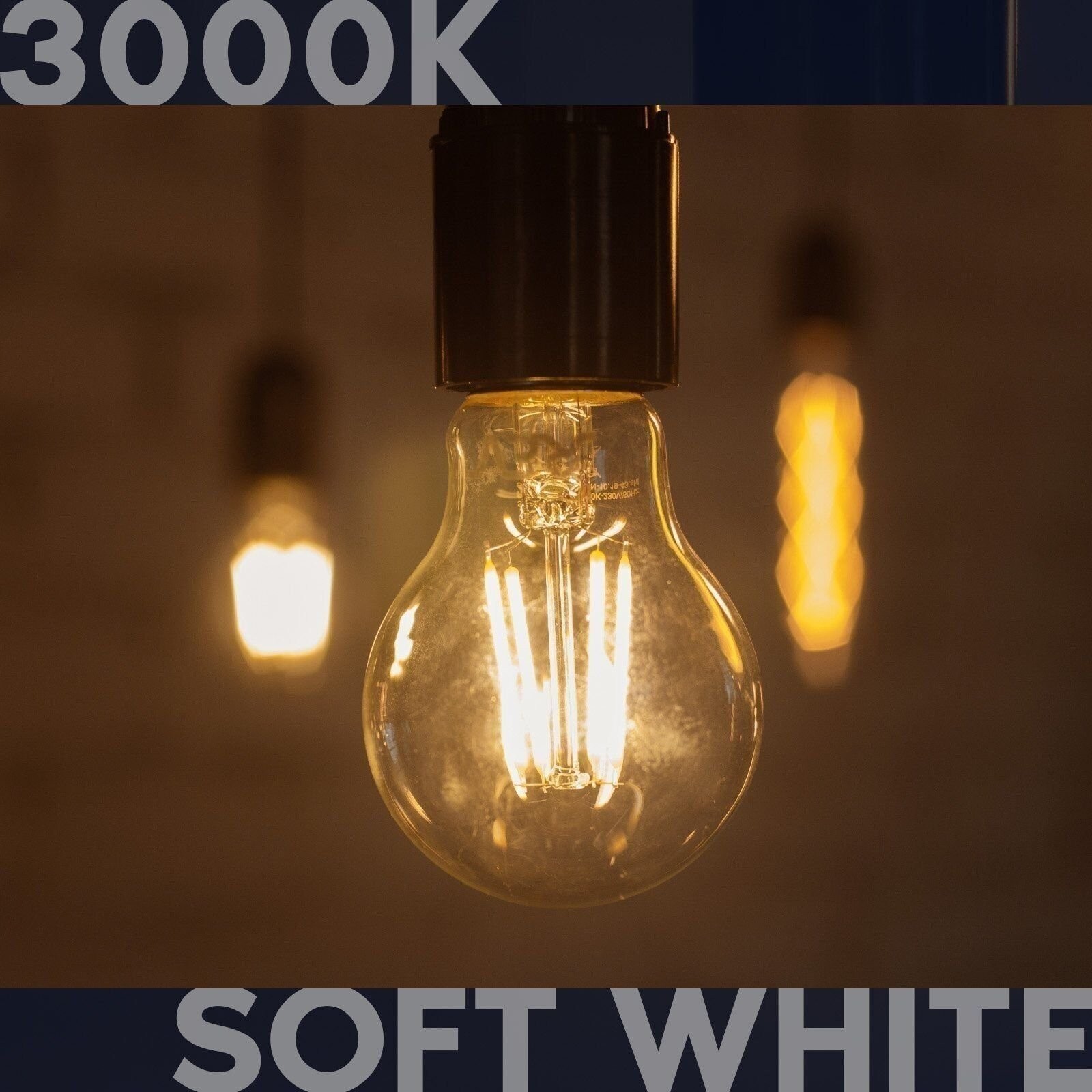 Luxrite Vintage A19 LED Light Bulb 1600LM 3000K Dimmable 12W Damp Rated 2 Pack gallery