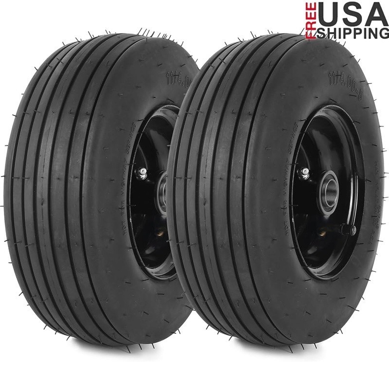 11x4.00-5 Lawn Mower Tire Wheel Assembly Heavy Duty Load 264lbs W/ Tubes New gallery