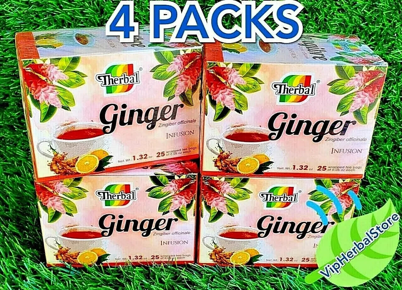4 Boxes Te de Jengibre Ginger Tea Zingiber officinale 100 Bags 0.05 oz Black Tea gallery