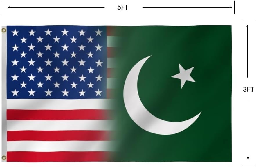 American Pakistan Combination Flag 3X5FT,US Pakistani Friendship Flags,Both Side gallery