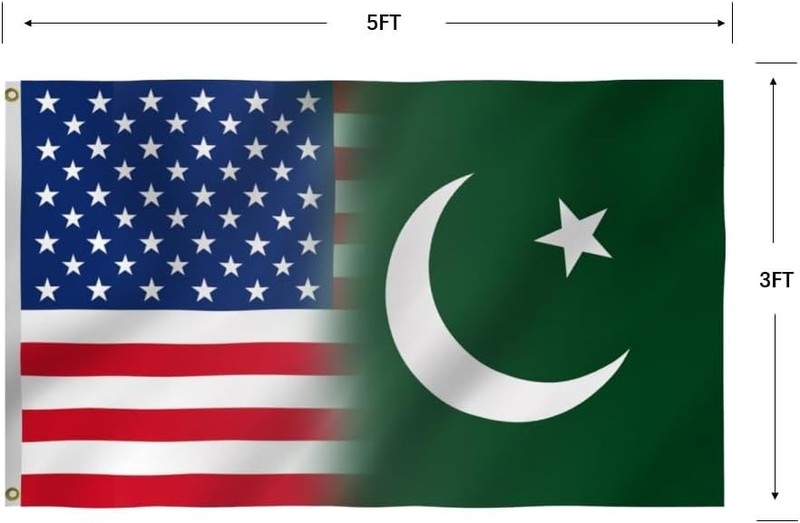 American Pakistan Combination Flag 3X5FT,US Pakistani Friendship Flags,Both Side gallery