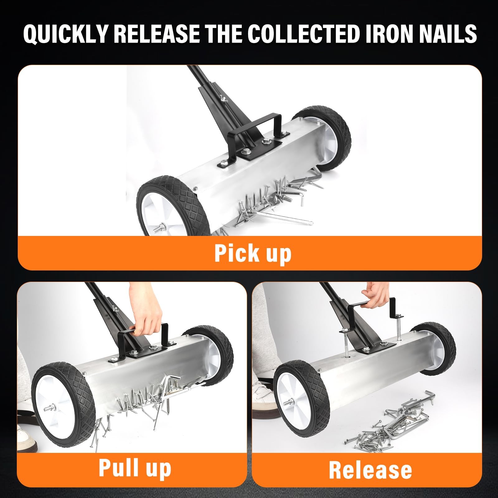Magnetic Sweeper 55lbs 36 Inch Heavy Duty Telescopic Rolling Broom Adjustable gallery