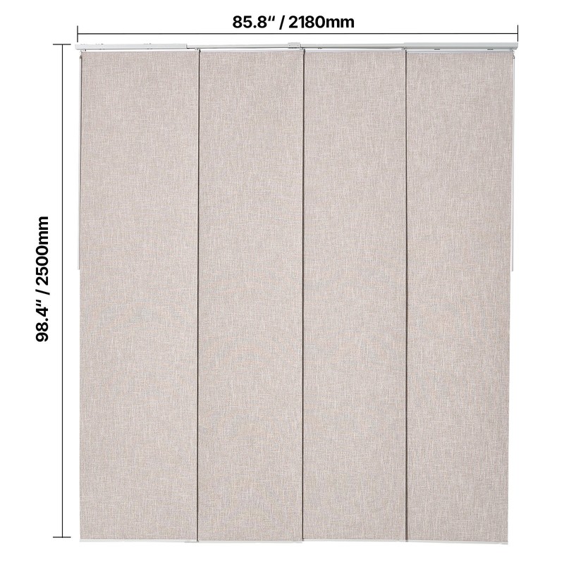 Panel Track Blinds Extendable Track from 45.8 in to 86 in W Trimmable Brown gallery