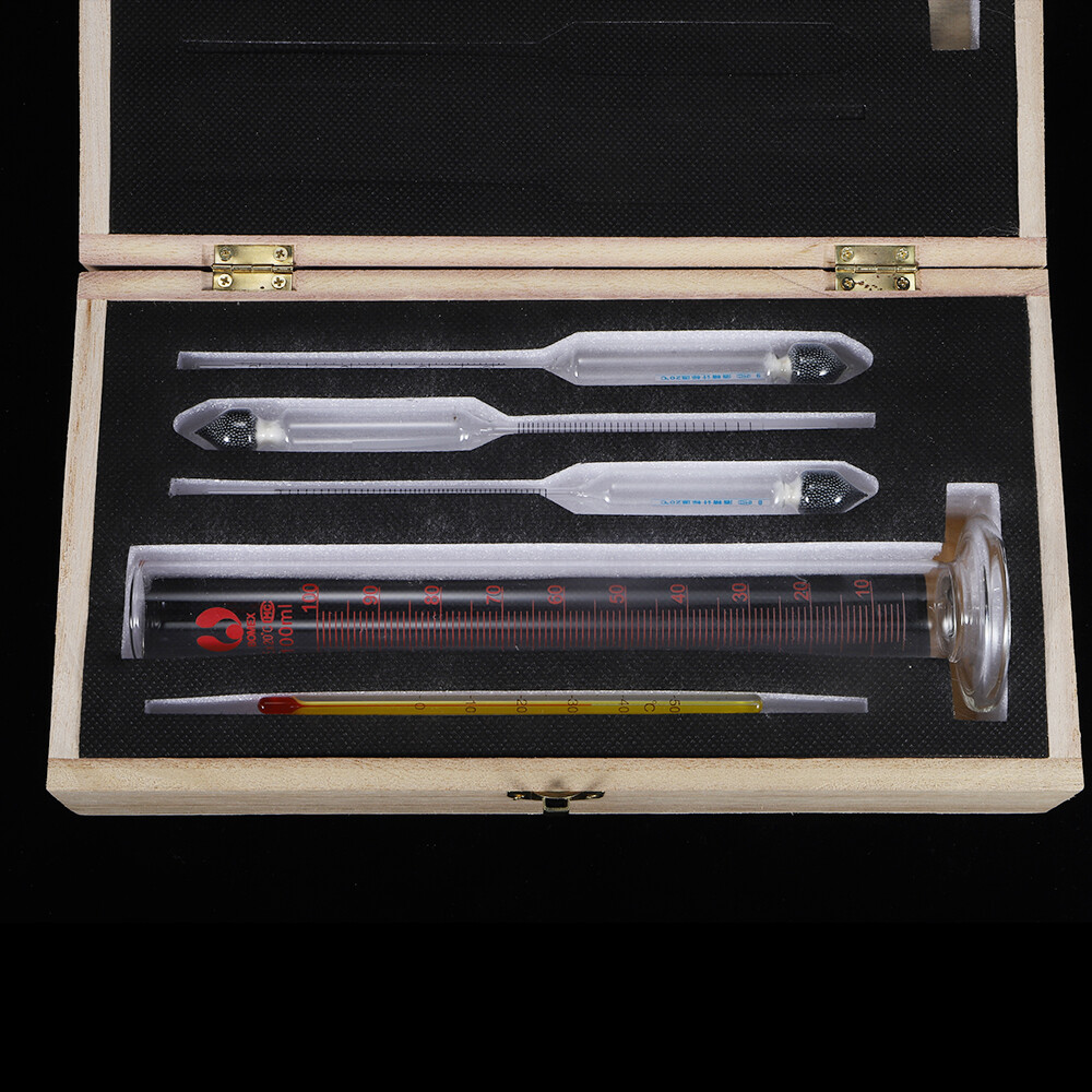 Alcohol Hydrometer Proof & Tralle Meter Distilling Tester Spirit Scale 0-100% US gallery