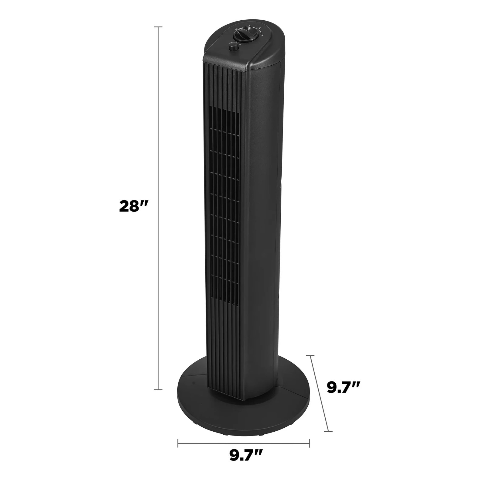Mainstays 28 Inch 3-Speed Oscillating Tower Fan Black Model MSWMT24MB Open Box gallery