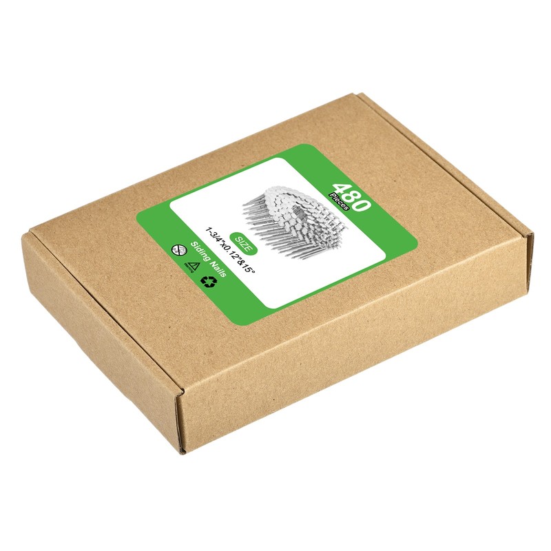 480 Count Siding Nails 1-3/4"x0.12" 15-Degree Ring Shank Collated Wire Coil gallery