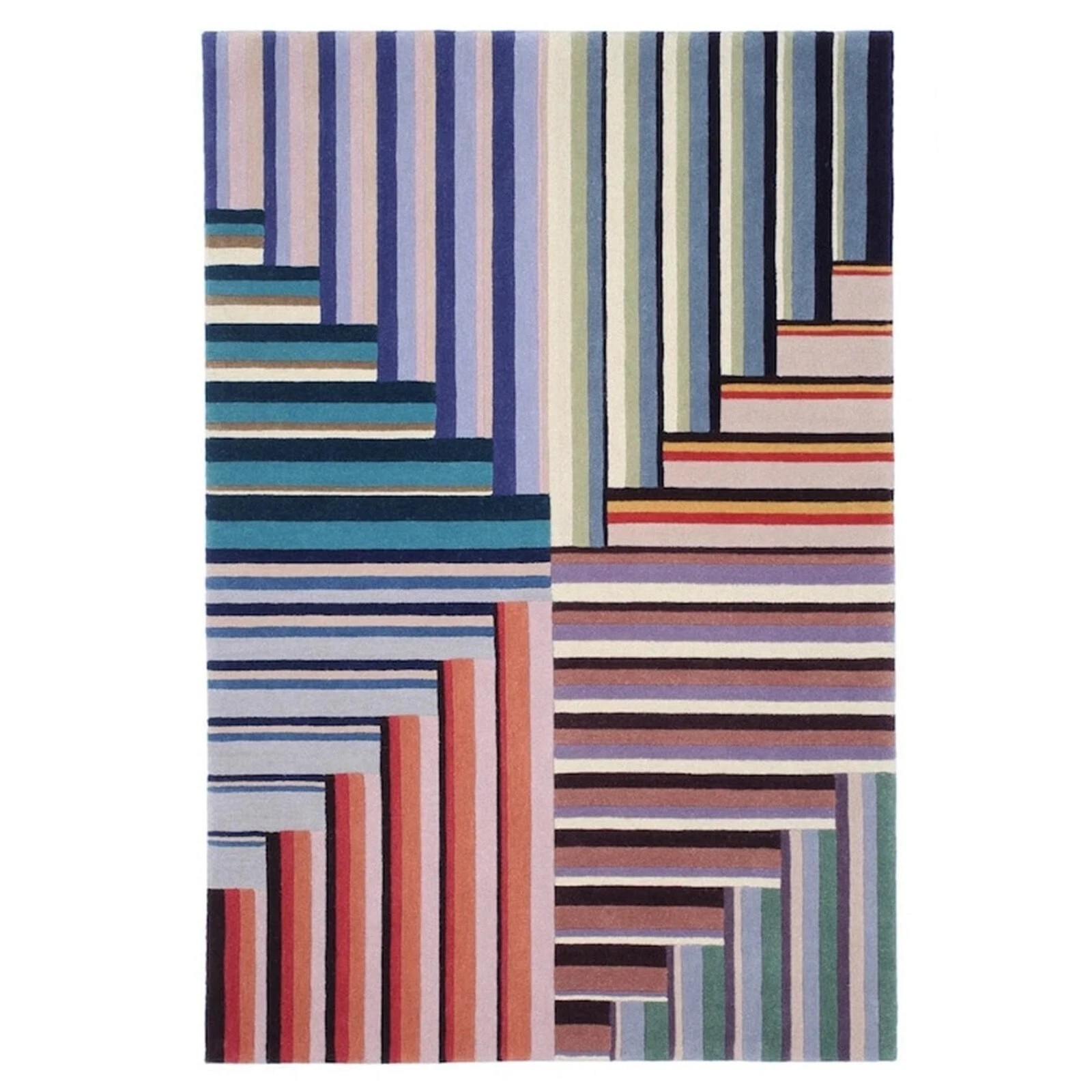 Line Design Geometric 100 % Nz Wool Hand Tufted Carpets Handmade Living room gallery