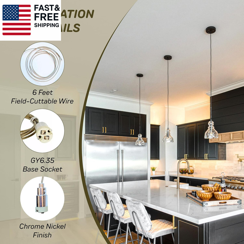 287COXLVN Freejack Pendant Socket, Chrome Nickel, Low Voltage, 50W Lamp Ma gallery