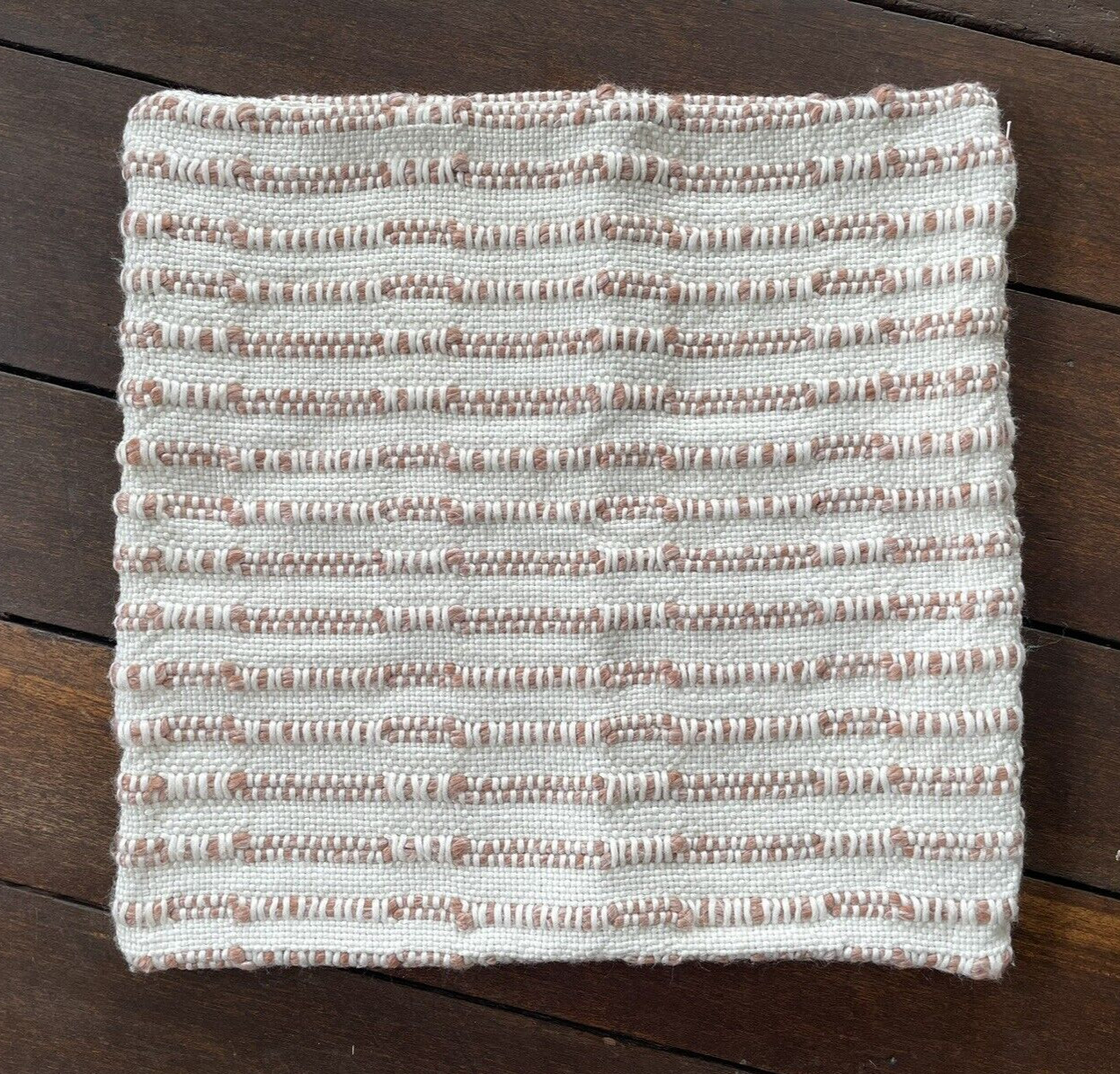 Pottery Barn Reed All Over Stripe Pillow Cover Textured Terracotta 20 x 20 NEW gallery