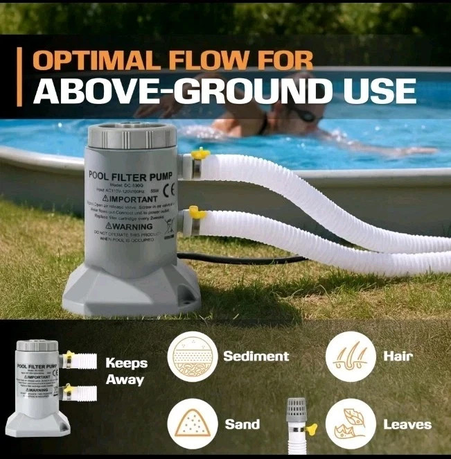 Above Ground Pool Cartridge Filter Pump – Complete System 530 GPH NEW FAST SHIP gallery