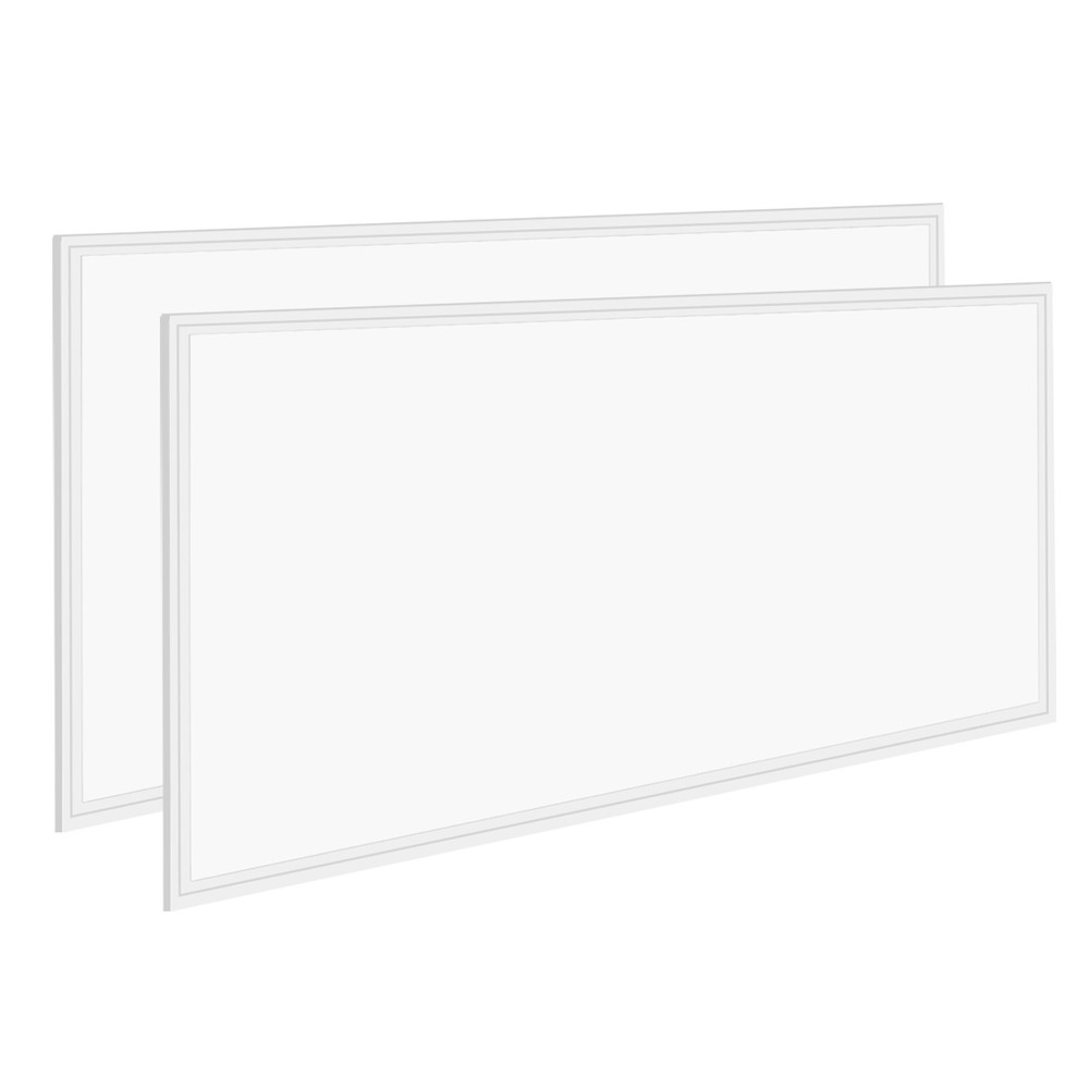 2-Pack 2x4 LED Flat Panel Light with Emergency Battery Backup, 50W 6800LM 5000K
