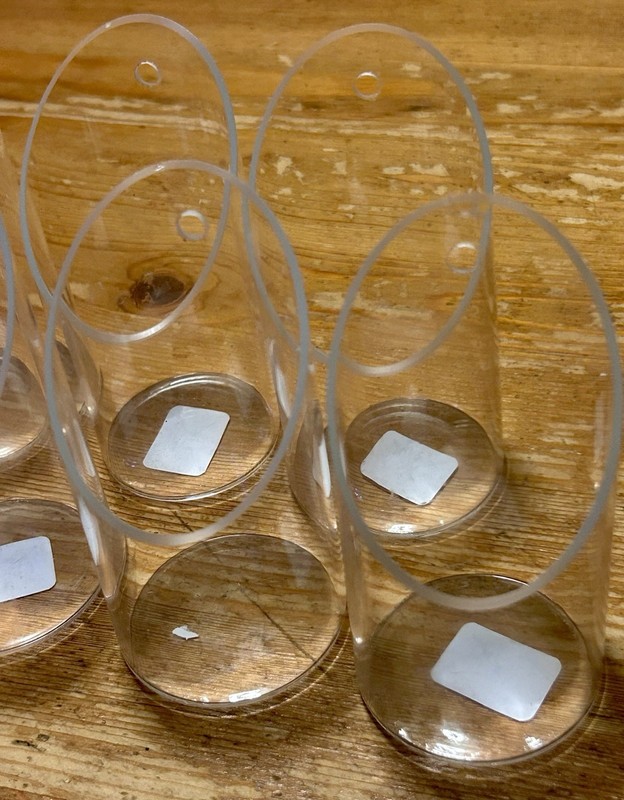 Cb2 Tea Light Holder Wall Mount Clear Glass Modern Candle Cup Set Of 9 SEE PICS gallery