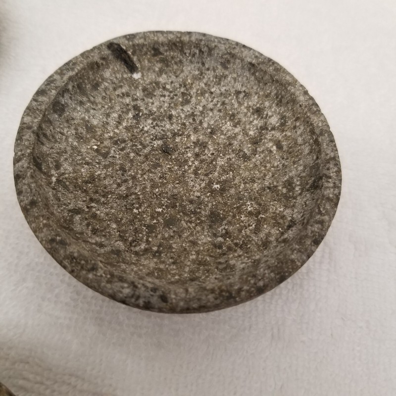 Riverstone side 4- small dishes 3" wide less than 1" tall for grinding stuff in gallery