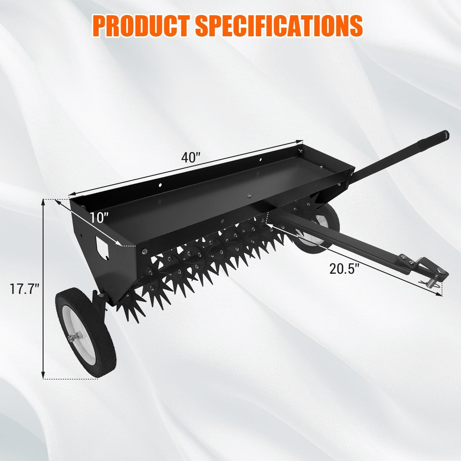40IN Tow Behind Lawn Plug Aerator w/2" Deep Core Aeration for Lawn Tractor & ATV gallery