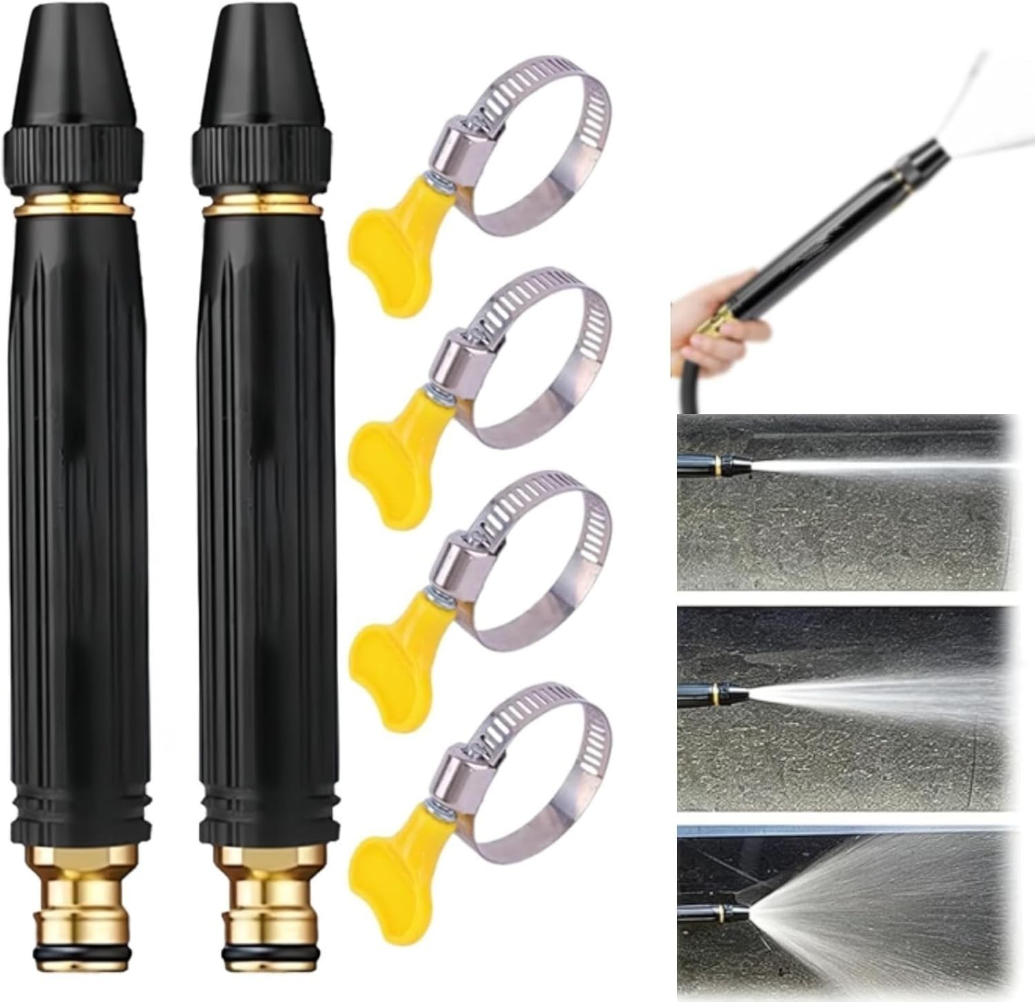 Sakerplus Heavy Duty Adjustable Hose Nozzle, High Pressure Jet Sweeper Spray Noz gallery