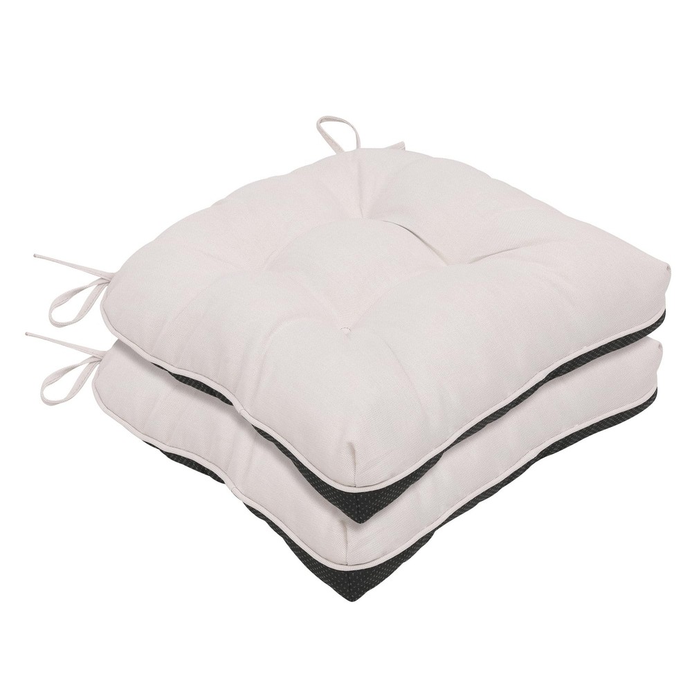 2 PCS Chair Cushions Dining Memory Foam Kitchen Pad Ties Non-Slip 15.5x15.5