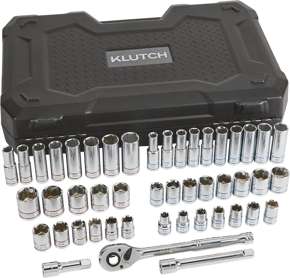 47-Pc 1/2" Drive Ratchet & Socket Set - SAE & Metric, 6-Point Tools