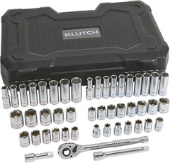 47-Pc 1/2″ Drive Ratchet & Socket Set – SAE & Metric, 6-Point Tools