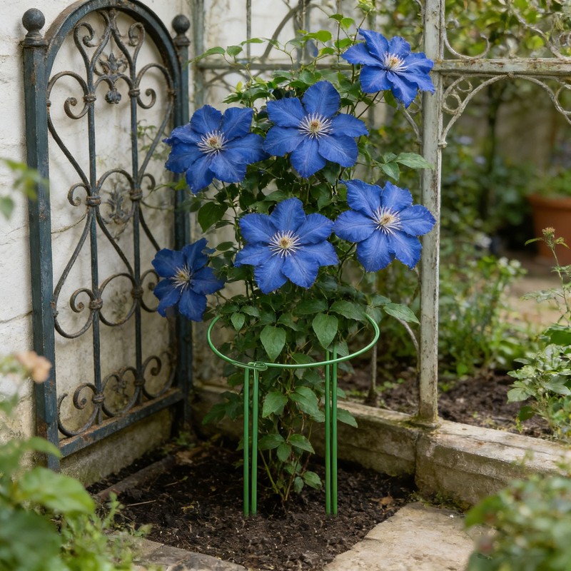 12Pcs Metal Plant Support Stakes Half Round Cage Tomato Peony Hydrangea Flowers gallery
