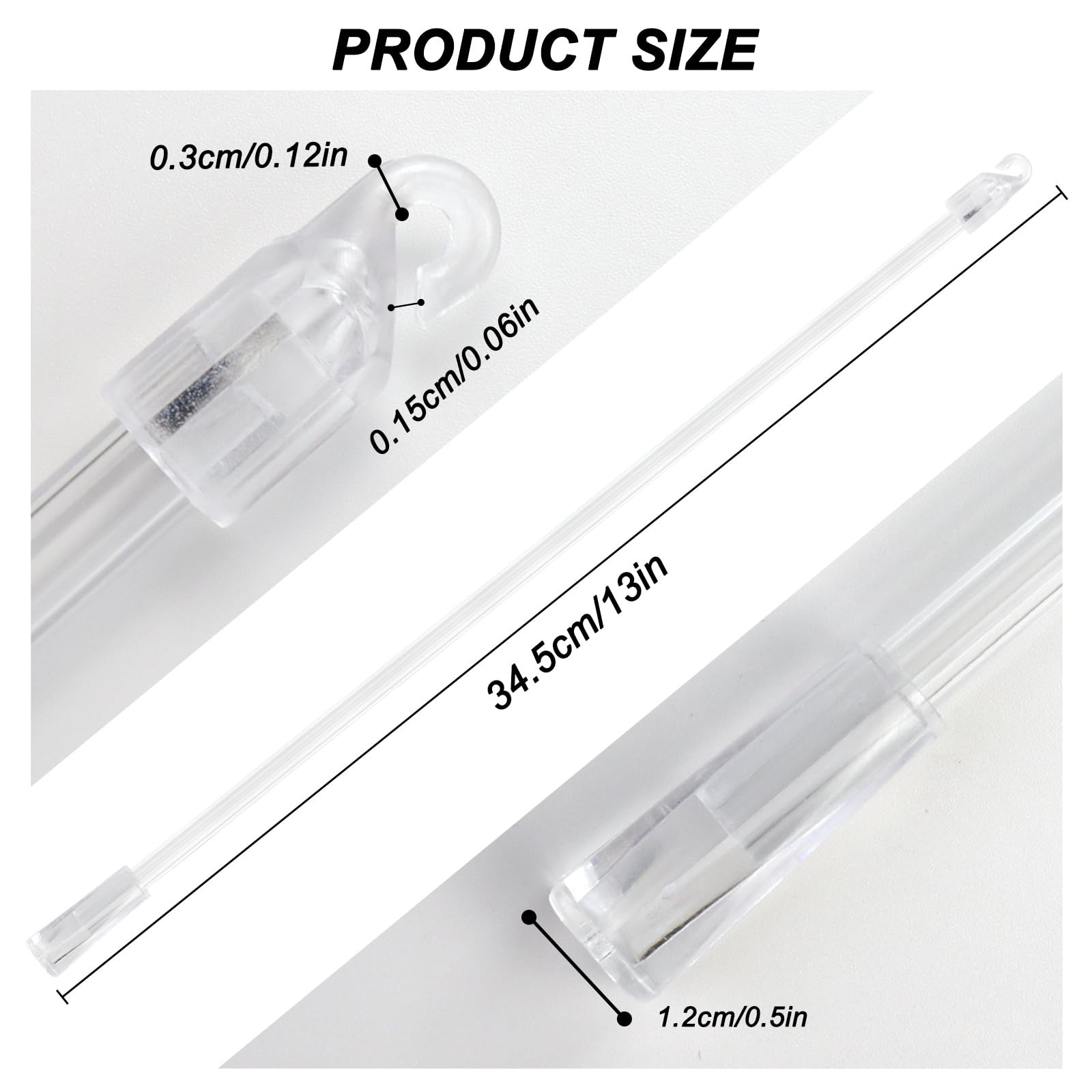 2 Pieces 12 Inches Blind Wand, Window Tilt Rod, 14 Inches, Clear gallery