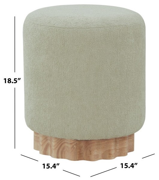Safavieh NIKOLAS ROUND BOUCLE OTTOMAN, Reduced Price 2172783258 SFV4862A gallery