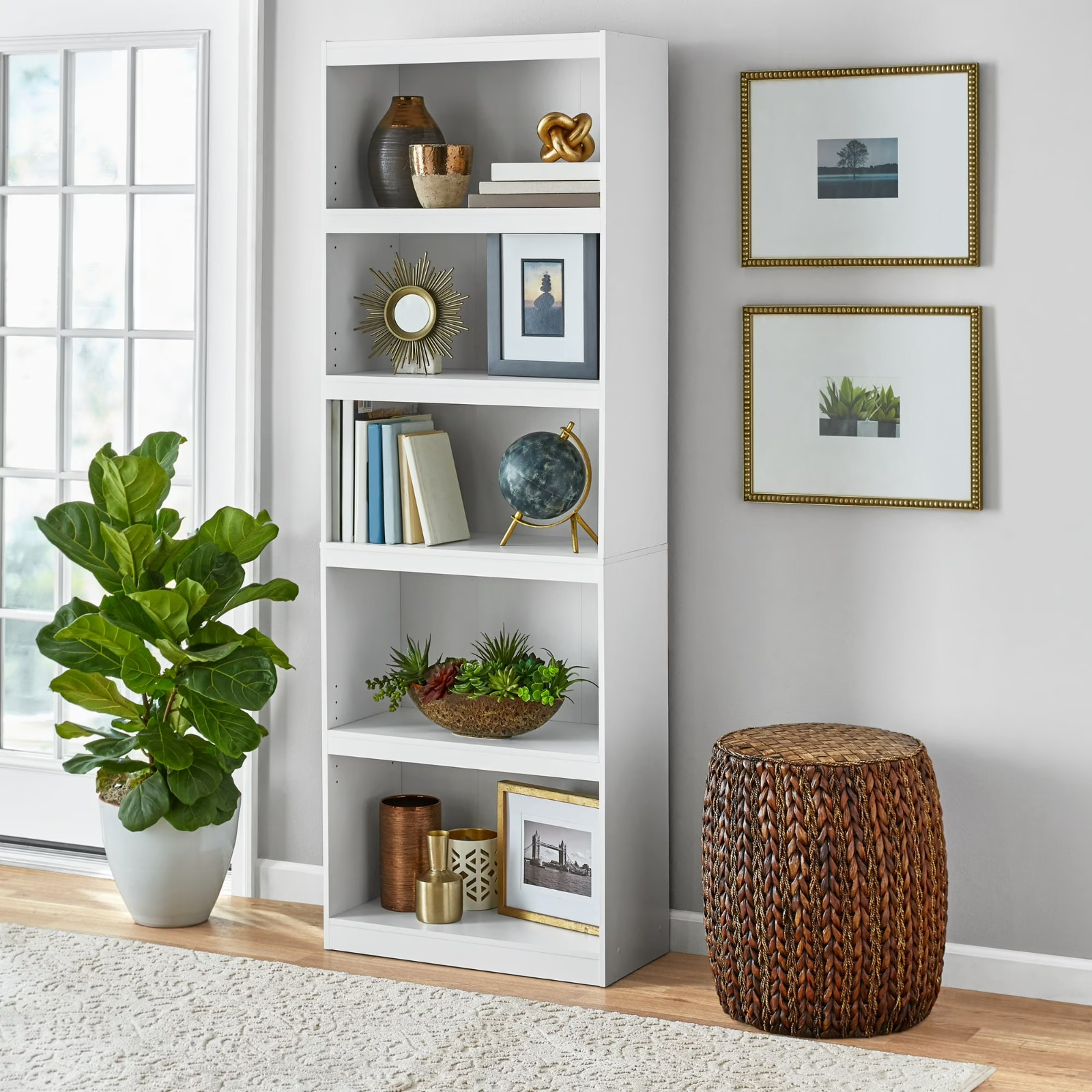 Mainstays Framed 5-Shelf Bookcase with Adjustable Shelves gallery