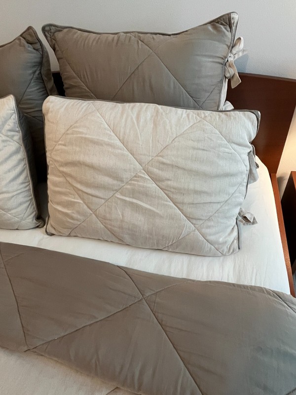 POTTERY BARN LINEN SILK BLEND COMFORTER & SHAMS 5 PIECE SET PRE-OWNED gallery
