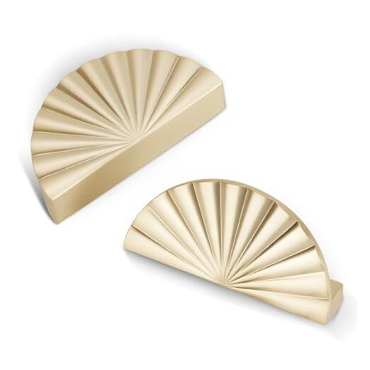 Pack 3 Inch (76mm) Cabinet Pulls Cup Flat 3in(76mm) Hole Center 5 Brushed Gold gallery