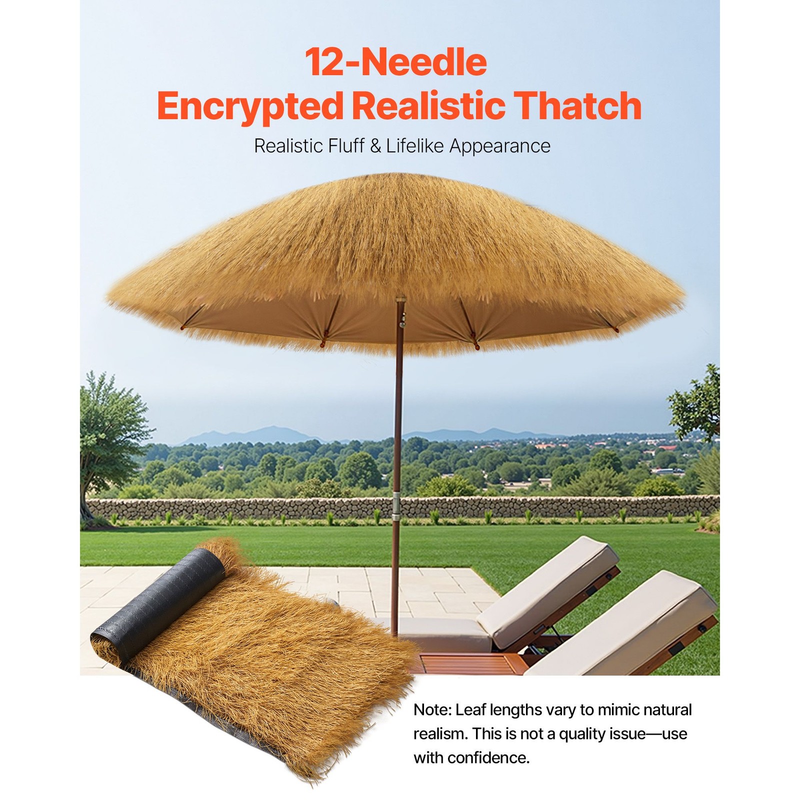 Waterproof Artificial Thatch Grass Roof for Tiki Bar & Pool Decor gallery