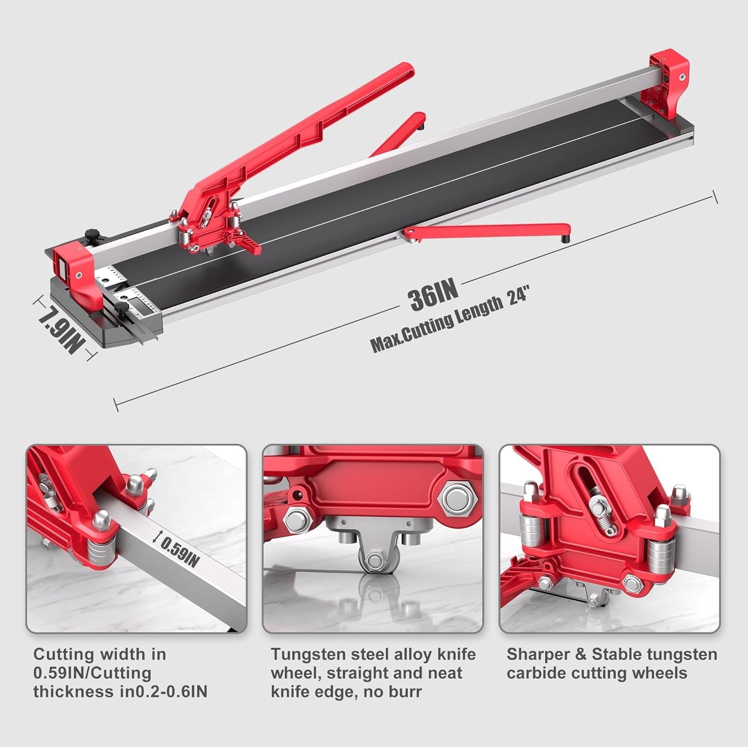 24-inch Manual Tile Cutter with Laser Cutting Guide Porcelain Tile Cutter gallery