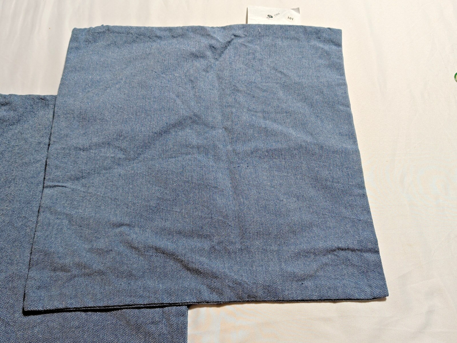 Lot 2 Room Essentials Poly / Cotton Blend Blue Jean Pillow Covers 16"x16” NWT gallery