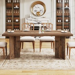 63- Inch Rectangular Dining Table Farmhouse Wooden Kitchen Table for 4-6 People