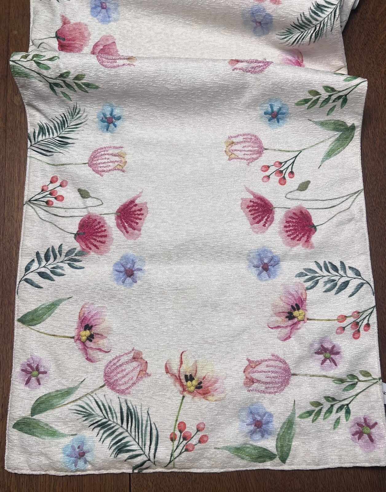 Cupcakes and Cashmere Spring Floral Multicolor Embroidered 14 X 72 Table Runner gallery