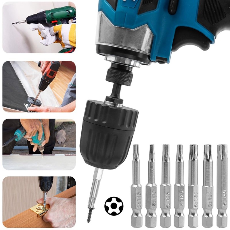 14Pcs 5 Point Torx Security Bits Magnetic 5 Point Star Tamper Proof Bit Set 1/4" gallery
