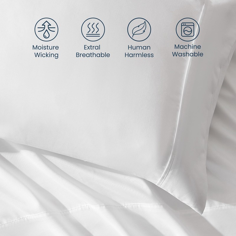 SLEEP ZONE Nanotex® Super Soft Cooling Full Size Bed Sheets Set 4 Piece - Easy C gallery