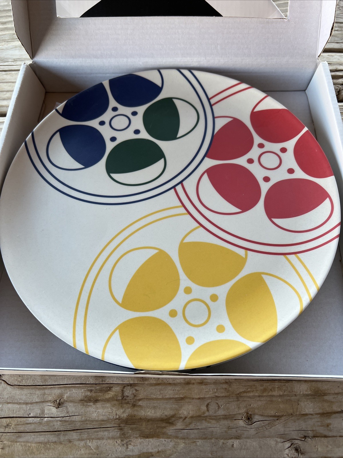4 Poketo x Academy Museum Primary Color Film Reel Bamboo 10" Plate Set BRAND NEW gallery