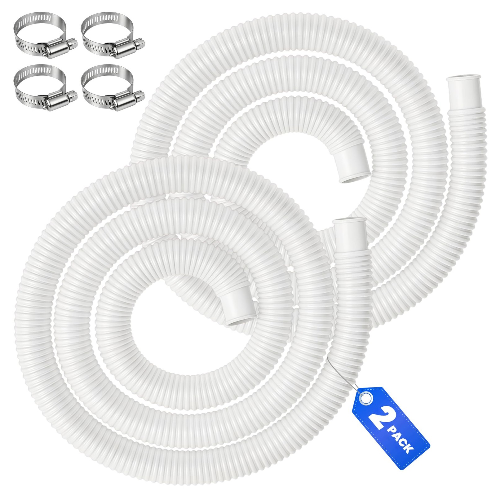 2 Pcs 1.25" Pool Hose | 59" Extended & Thickend Pool Pump Hose | with Above G... gallery